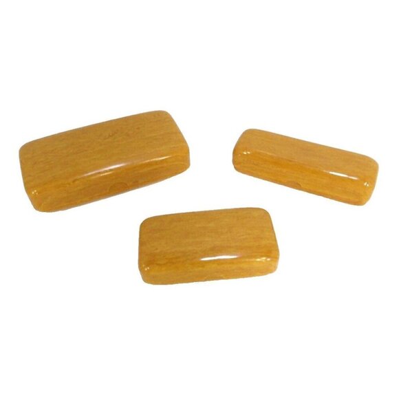 Three faux wood grain plastic celluloid soap box two piece travel cases vintage - Picture 1 of 3